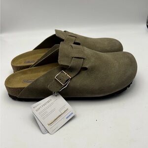BIRKENSTOCK BOSTON TAUPE BASIC SLIPPER MENS 11 NO BOX OPEN TO OFFERS